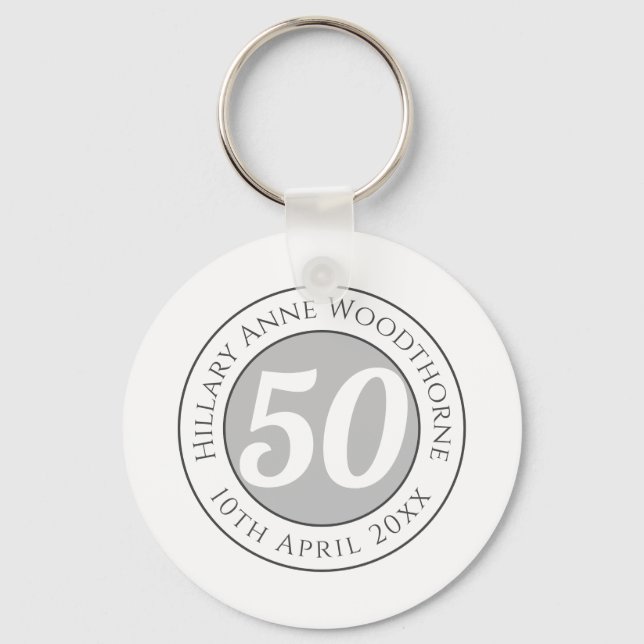 Chaveiro Comemoração de Aniversário com Nome, Idade e Data (Frente)