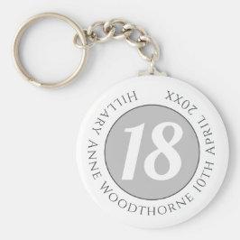 Chaveiro Comemoração de Aniversário com Nome, Idade e Data