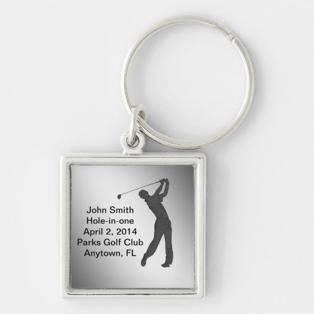 Chaveiro Comemoração Golf Hole-in-one Personalizável (Frente)