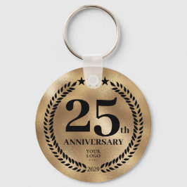 Chaveiro Comemorativa Dourada do Aniversário de Negócios da
