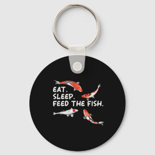 Chaveiro Comer Dormir Alimenta O Peixe Koi Engraçado Amante