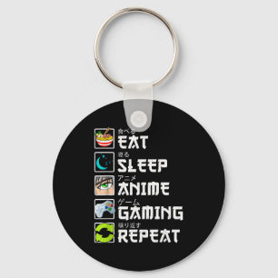 Chaveiro Comer Dormir Anime Jogos Repetir Kawaii Otaku Anim