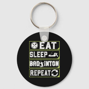 Chaveiro Comer Dormir Badminton Repetir Presentes de Badmin
