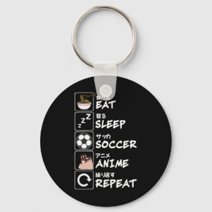 Chaveiro Comer Dormir Futebol Anime Repetir Japonês Diverti