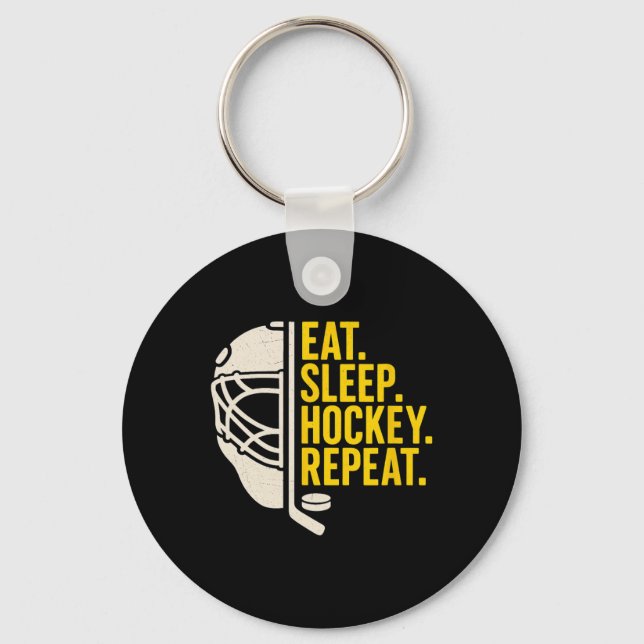 Chaveiro Comer Dormir Hockey Repetir Para Jogadores de Hock (Frente)