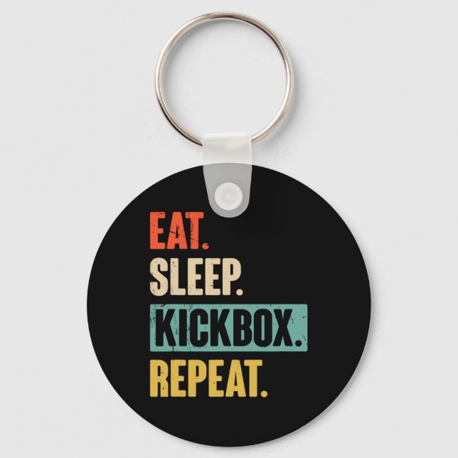Chaveiro Comer Dormir Kickbox Repetir Retro Kickboxing Boxe (Frente)