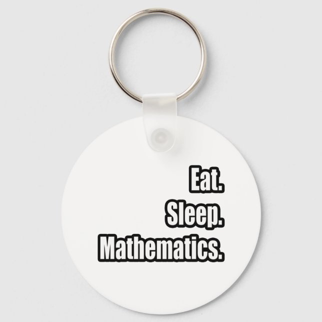 Chaveiro Comer. Dormir. Matemática. (Frente)