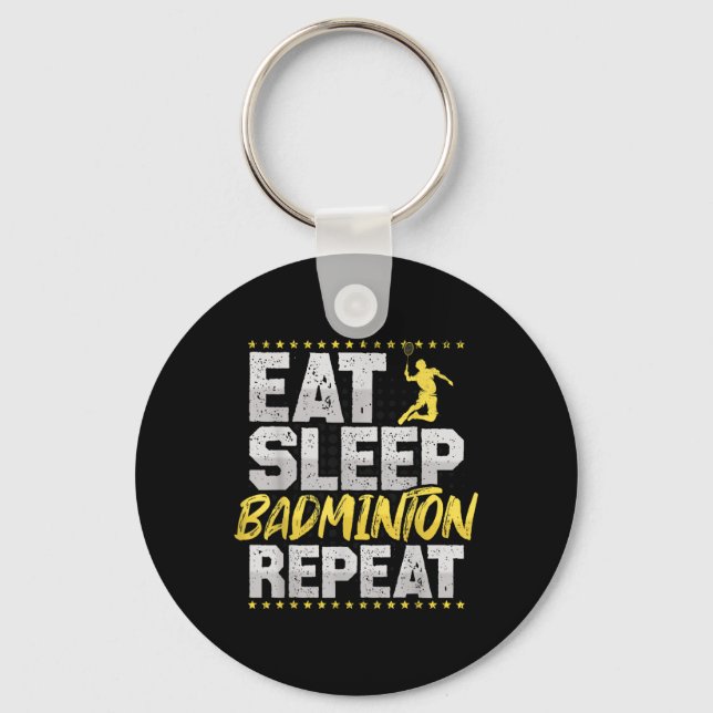 Chaveiro Comer Dormir Repetir Hobby de Badminton Shuttle  (Frente)