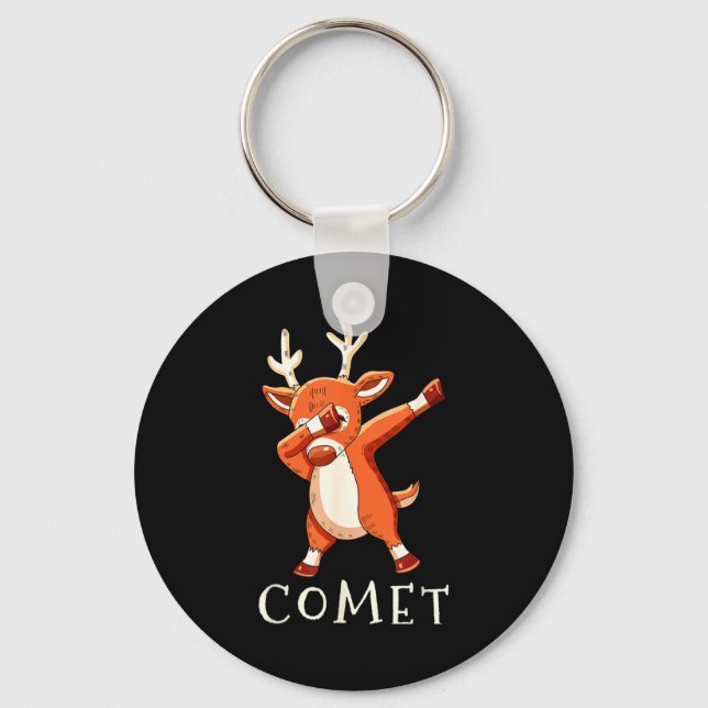 Chaveiro Comet Santas Reindeers Family Matching Outfit Chri (Frente)
