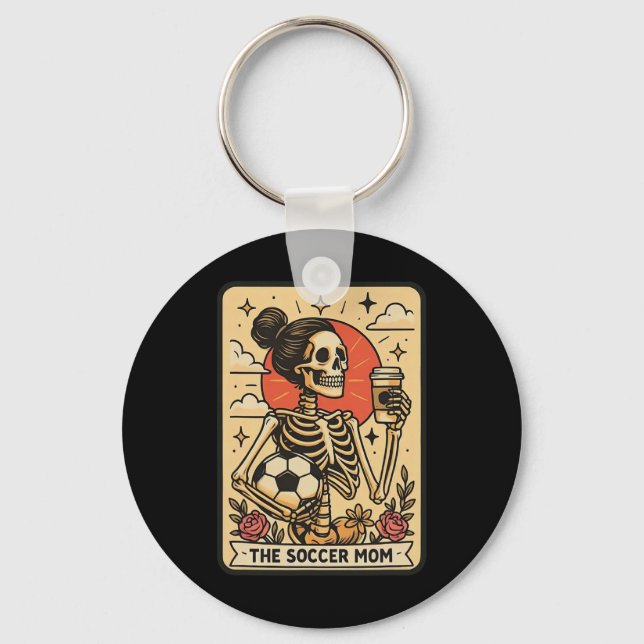 Chaveiro Cômico Antigo Cartão Tarot da Mãe de Futebol Esque (Frente)