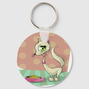 Chaveiro comida de gato tomando café da manhã gourmet