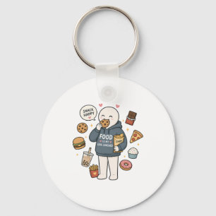 Chaveiro Comida É Minha Linguagem do Amor Meme Divertido de