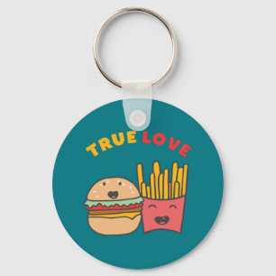 Chaveiro Comida Engraçada Faz Amor Verdadeiro Como Burger