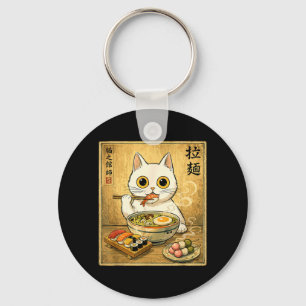 Chaveiro Comida Japonesa Ramen Sushi Gato Branco Kawaii Eng