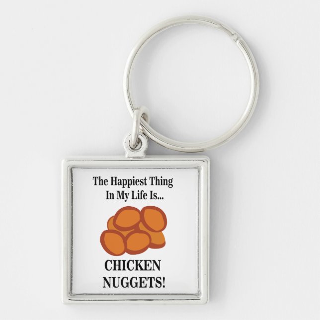 Chaveiro Comida rápida de nugget de frango engraçado (Frente)