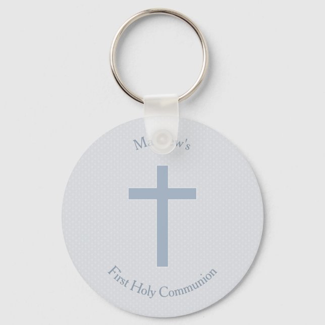 Chaveiro Communion Pastel Blue Cross (Frente)