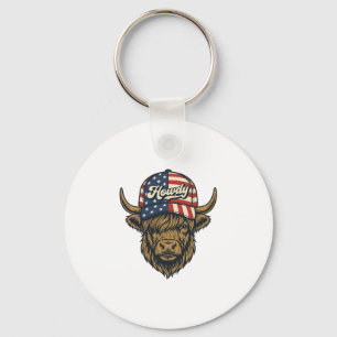 Chaveiro Como vai Vaca Highland Patriótica Desenho Western