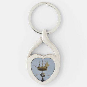 Chaveiro Compass Rosa Heart String