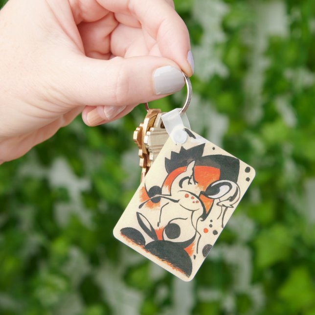 Chaveiro Composição com Dois Veados de Franz Marc (Mão)