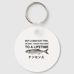 Chaveiro Comprar Um Homem Comer Peixe Ele Dia Ensinar Peixe