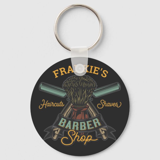 Chaveiro Compro de Barber Personalizado Barras de Margens d (Frente)