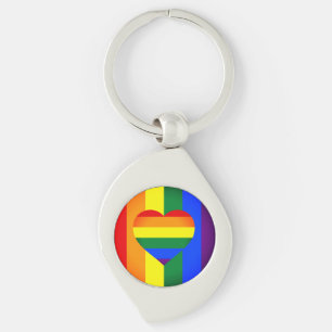 Chaveiro Comunidade Rainbow Heart & Pride Rainbow Flag /LGB