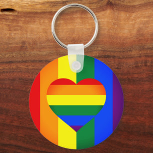Chaveiro Comunidade Rainbow Heart & Pride Rainbow Flag /LGB