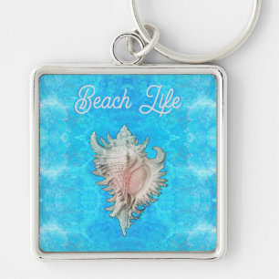 Chaveiro Conch Shell "Beach Life"