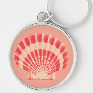 Chaveiro Concha marítima - coral e pêssego
