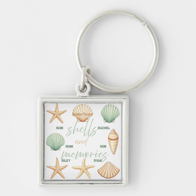 Chaveiro Conchas e Memórias Personalizadas: Oceano Minimali (Frente)