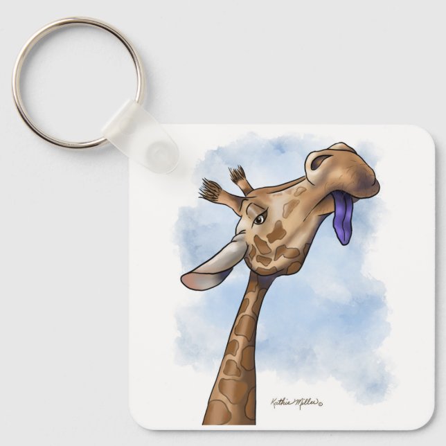 Chaveiro Condescending Giraffe Cartoon (Frente)