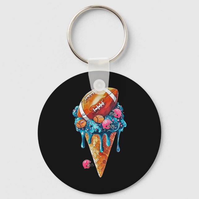 Chaveiro Cone De Aquarela De Sorvete De Futebol Com Sprin (Frente)