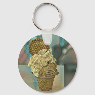 Chaveiro Cone de sorvete de chocolate