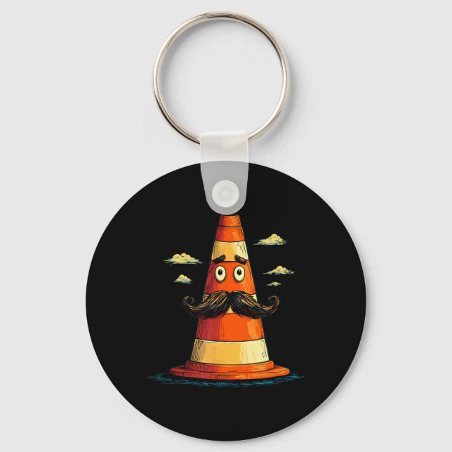 Chaveiro Cone de Tráfego Legal com Bigode para Meninos e (Frente)