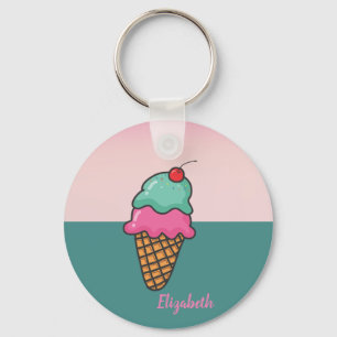 Chaveiro Cones de Sorvete Coloridos Legais - Personalizados
