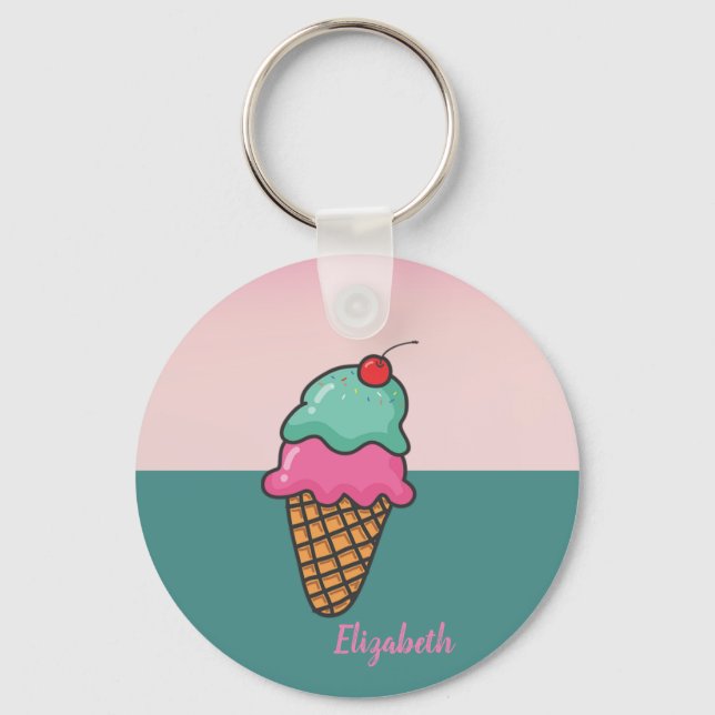 Chaveiro Cones de Sorvete Coloridos legal - Personalizados (Frente)