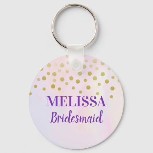 Chaveiro Confetti Dourado Faux em Bridesmaid das Pontas Pur