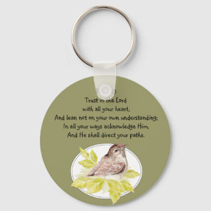 Chaveiro Confiança no senhor Escritura com pássaro da