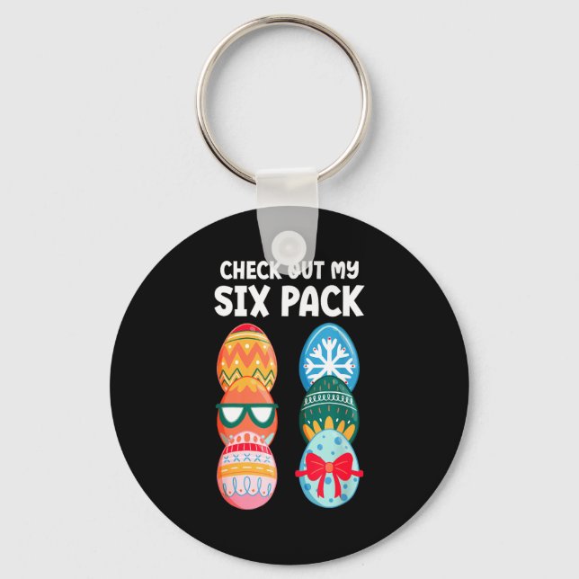 Chaveiro Confira Meu Six Pack Piada Ovo de Páscoa Abs Trein (Frente)