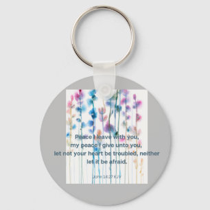 Chaveiro conforto bíblia em aquarelas brilhantes flores