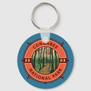 Chaveiro Congaree National Park Retro Compass Emblem