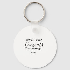 Chaveiro Congrats add name message wedding newly wed couple