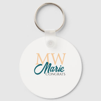 Chaveiro Congrats graduation monogram orange blue 20XX year