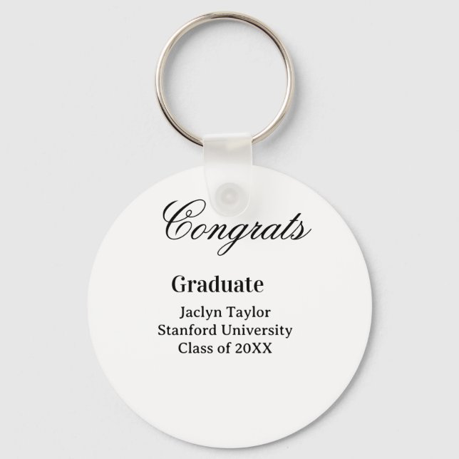 Chaveiro Congrats graduation name university name class of  (Frente)
