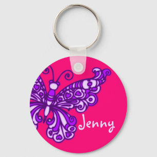 Chaveiro conhecido cor-de-rosa roxo das meninas da