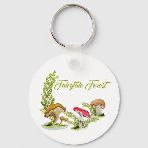 Chaveiro Conjunto de aquarelas da floresta de fairytale