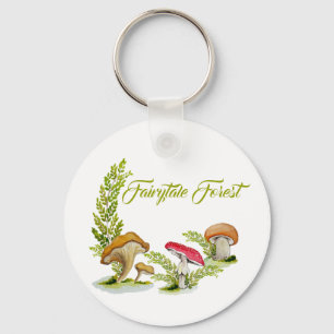 Chaveiro Conjunto de aquarelas da floresta de fairytale