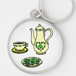 Chaveiro Conjunto de Chá do Dia de São Patrício Pulseira Ir