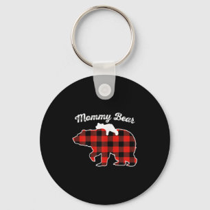 Chaveiro Conjunto de Pijama de Flanela Xadrez Vermelho Mamã
