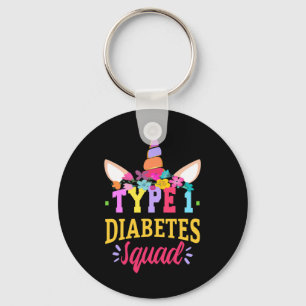 Chaveiro Consciência da Diabetes Tipo 1 T1d Squad Unicórnio